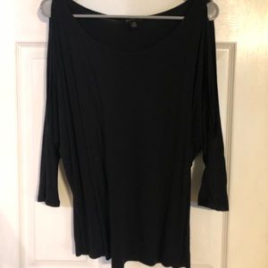 Banana Republic XS black top with open sleeves and scoop neck